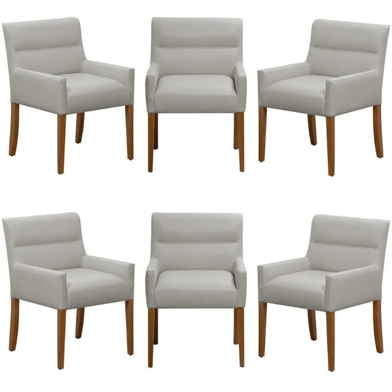 Kit 6 Cadeiras Para Mesa De Jantar Angel Base Madeira Corano Fendi - Nexta Casa - Nexta Casa