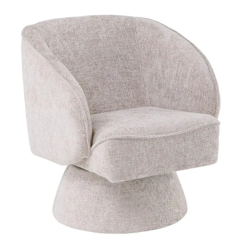 Poltrona Decorativa Agnes Base Fixa Linhão Aveludado Off White - Nexta Casa