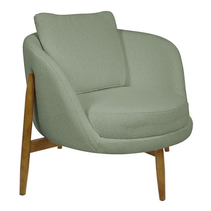Poltrona Decorativa Austin Bouclé Verde Claro - Nexta Casa