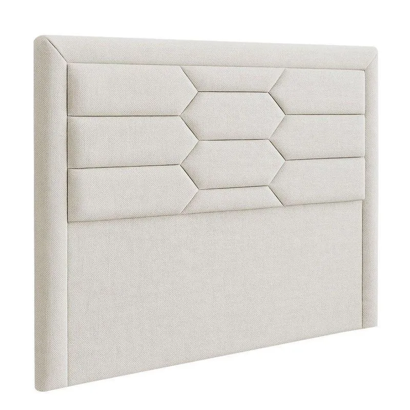 Cabeceira Roma Casal 140cm Estrutura MDF Revestimento Linho Bege Roma