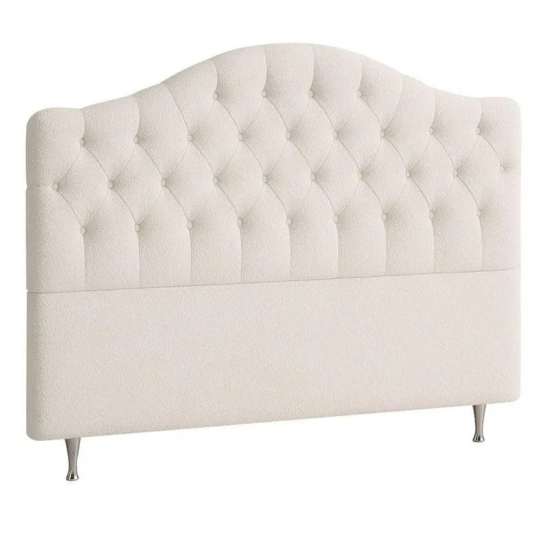 Cabeceira Cama Box King 195 Cm Dunas Bouclé Off White - Nexta Casa