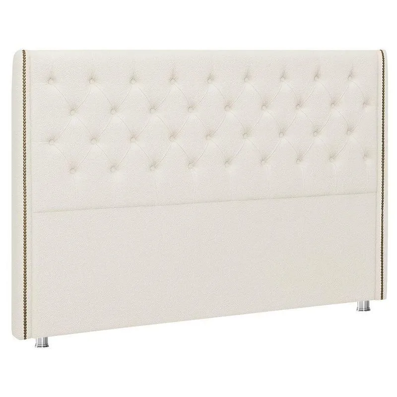 Cabeceira Casal King 195 Cm Flora Bouclé Off White - Nexta Casa