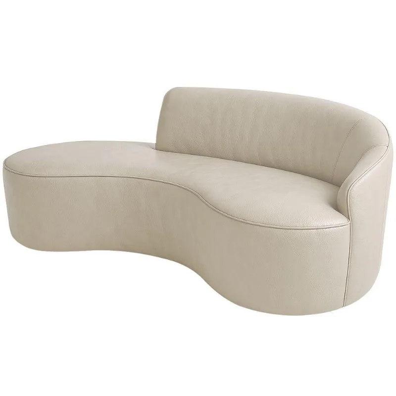 Sofá Curvo 2 Lugares 150cm Eron Braço Esq. Corano Off White - Nexta Casa
