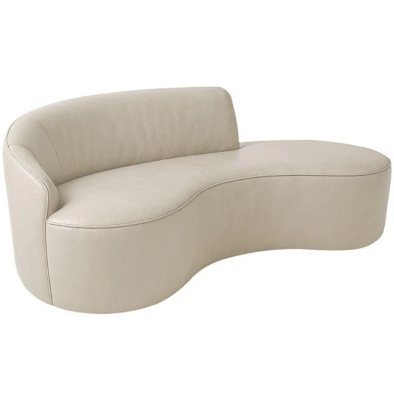 Sofá Curvo 3 Lugares 180cm Eron Braço Dir. Corano Off White - Nexta Casa - Nexta Casa
