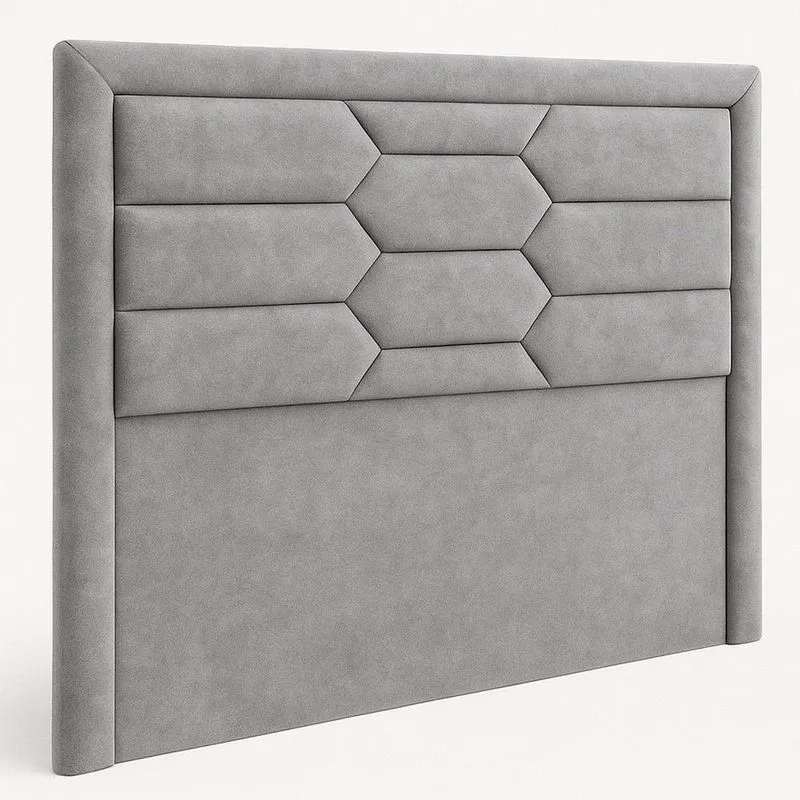 Cabeceira Cama Box Casal 140 Cm Roma Veludo Cinza - Nexta Casa