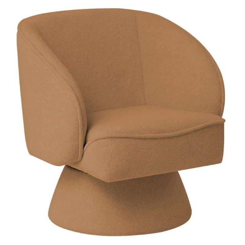 Poltrona Decorativa Agnes Base Fixa Bouclé Terracota - Nexta Casa