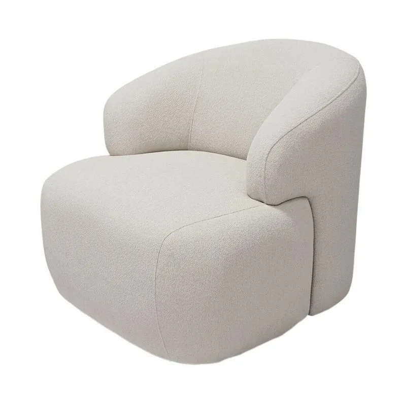 Poltrona Giratória Chandor Bouclé Off White Nexta Casa