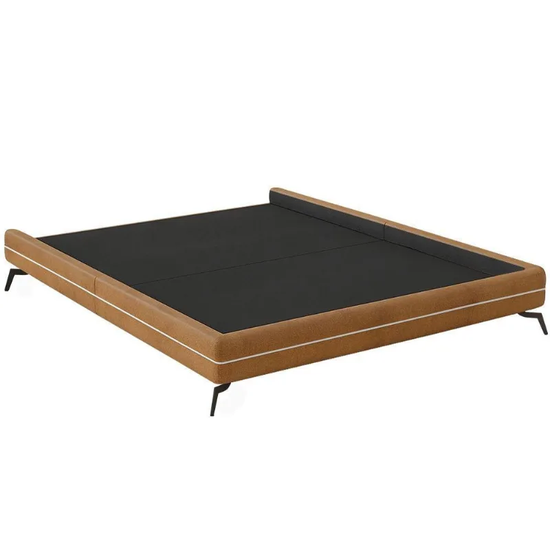 Cama Queen Pés Ferro 168cm Otto Corano Caramelo Bouclé Off White - Nexta Casa - Nexta Casa