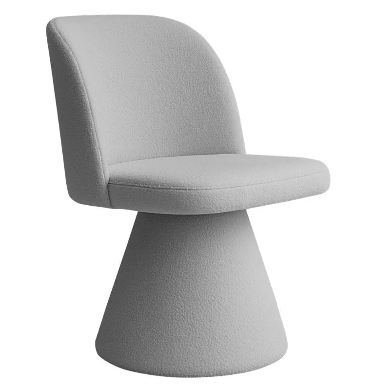 Cadeira De Jantar Liz Base Fixa Bouclé Cinza Claro - Nexta Casa - Nexta Casa