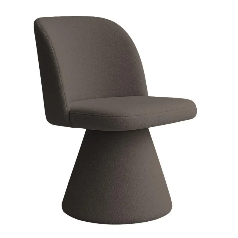 Cadeira De Jantar Liz Base Fixa Bouclé Marrom - Nexta Casa - Nexta Casa