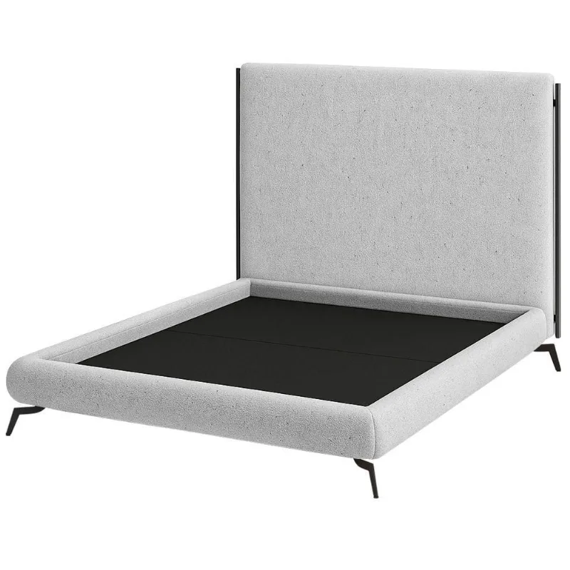 Cama King Pés Ferro Emma Com Cabeceira Parise Linho Cinza Claro - Nexta Casa