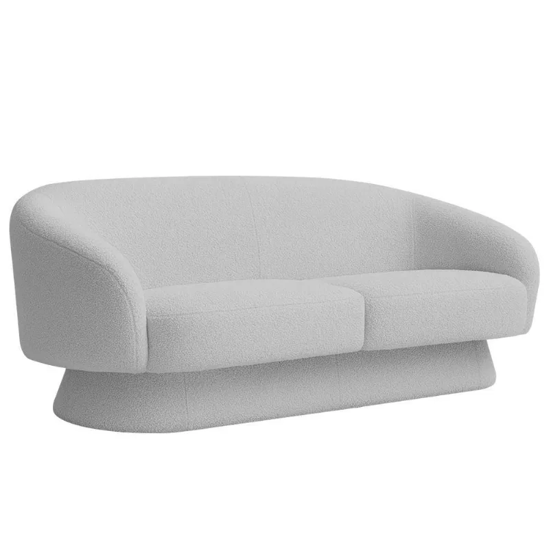 Sofá Orgânico 03 Lugares 180cm Liz Bouclé Cinza Claro - Nexta Casa - Nexta Casa