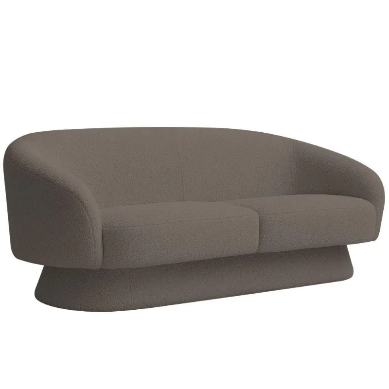 Sofá Orgânico 03 Lugares 180cm Liz Bouclé Marrom - Nexta Casa