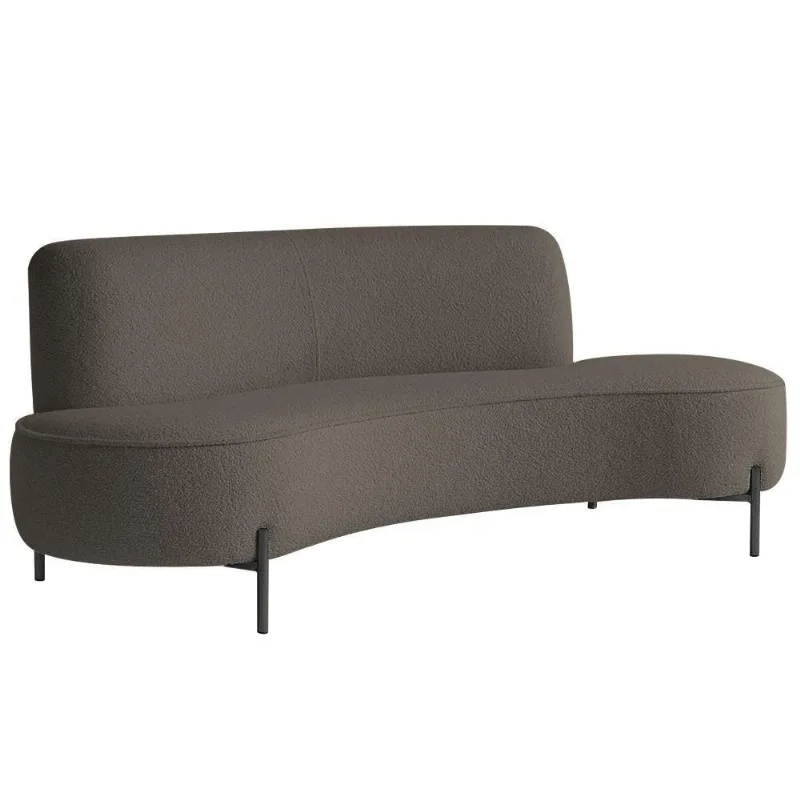 Sofá Orgânico 2 Lugares 150cm Argos Pés Preto Bouclé Marrom - Nexta Casa - Nexta Casa