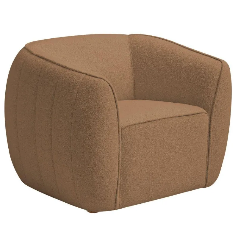Poltrona Decorativa Premium Provença Bouclé Terracota - Nexta Casa