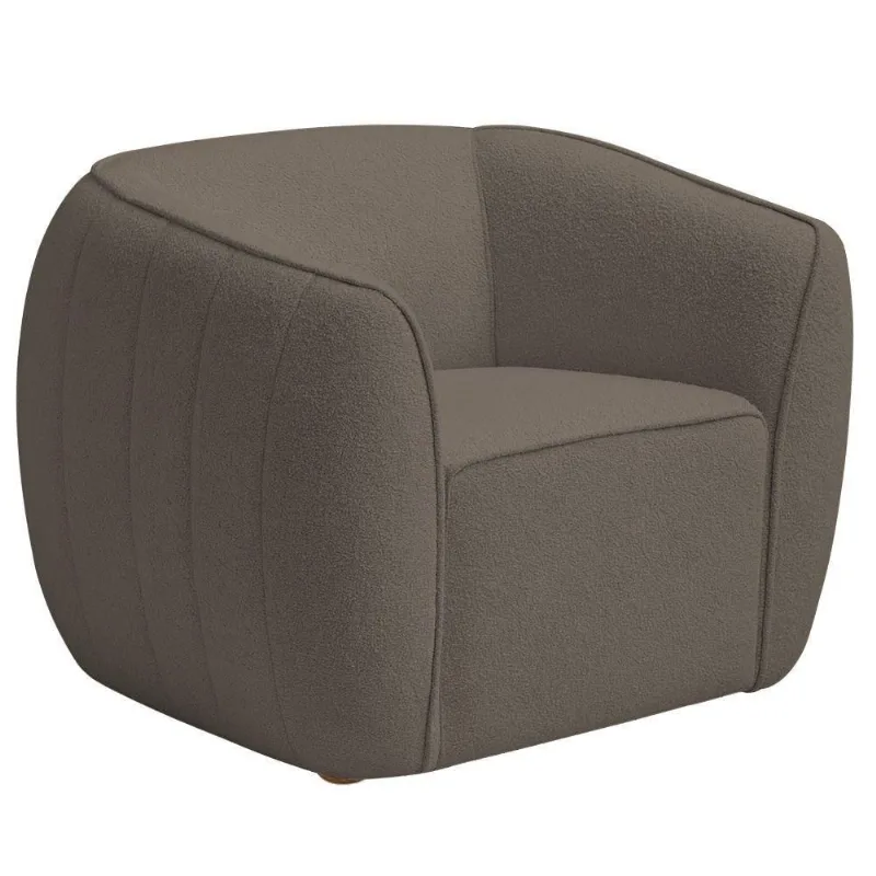 Poltrona Decorativa Premium Provença Bouclé Marrom - Nexta Casa