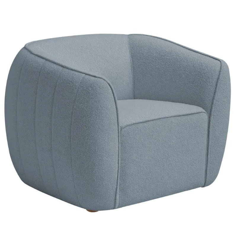 Poltrona Decorativa Premium Provença Bouclé Azul Claro - Nexta Casa