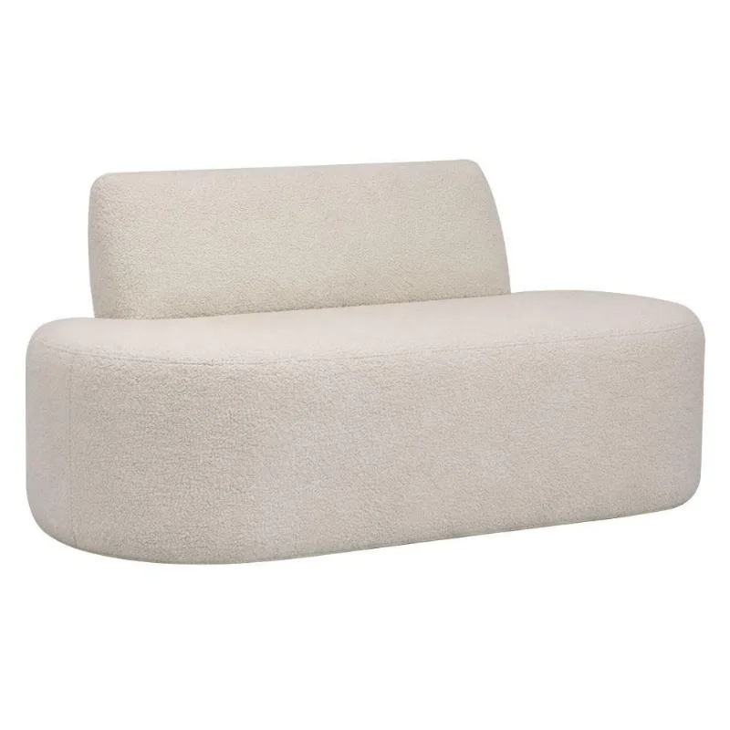 Sofá Reto 03 Lugares 180cm Mônaco Bouclé Off White - Nexta Casa - Nexta Casa