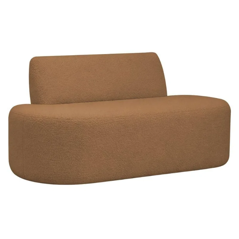 Sofá Reto 03 Lugares 180cm Mônaco Bouclé Terracota - Nexta Casa
