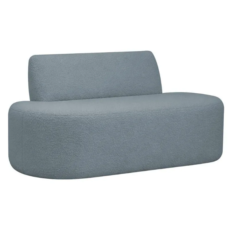Sofá Reto 02 Lugares 150cm Mônaco Bouclé Azul Claro - Nexta Casa