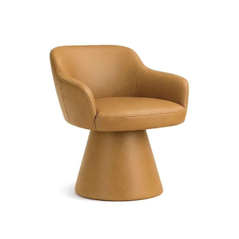 Cadeira De Mesa De Jantar Jade Base Cone Corano Camel - Nexta Casa - Nexta Casa