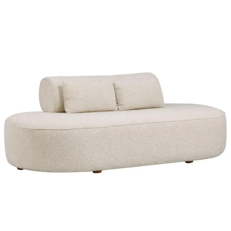 Sofá Orgânico Horizonte 3 Lugares 210cm Bouclé Off White - Nexta Casa - Nexta Casa
