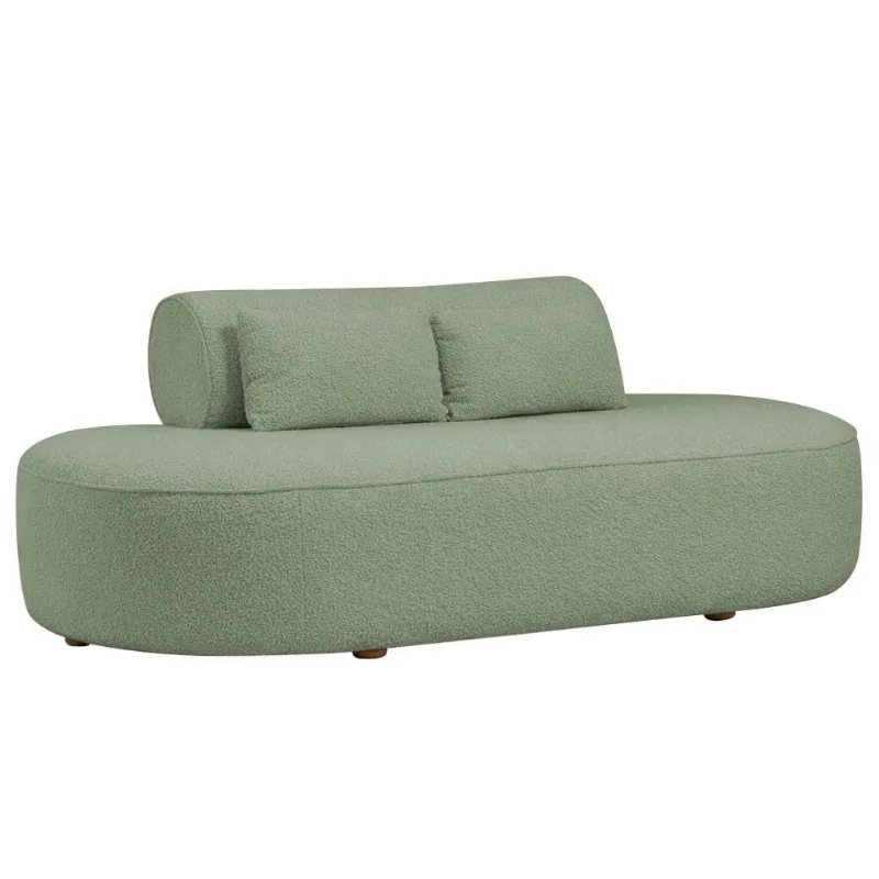 Sofá Orgânico Horizonte 3 Lugares 210cm Bouclé Verde Claro - Nexta Casa - Nexta Casa