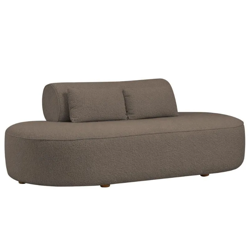 Sofá Orgânico Horizonte 3 Lugares 210cm Bouclé Marrom - Nexta Casa - Nexta Casa
