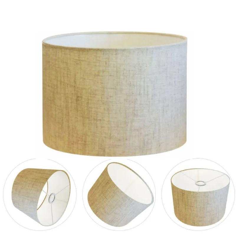 Cúpula Abajur Cilíndrica Cp-7017 ø40x21cm Rustico Bege - Vivare Brasil Iluminação