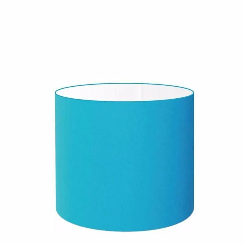 Cúpula Abajur Cilíndrica Cp-8012 30x25cm Azul Turquesa