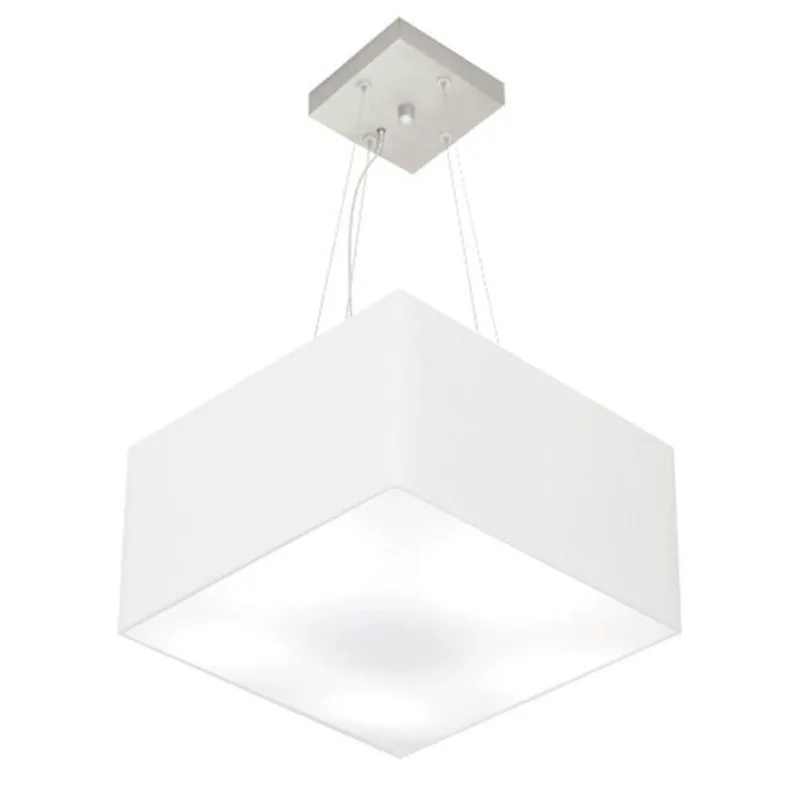 Pendente Quadrado Branco Mj-4005 Para Mesa De Jantar E Estar
