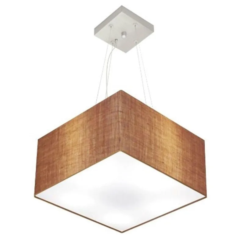 Pendente Quadrado Palha Mj-4005 Para Mesa De Jantar E Estar - Vivare Brasil Iluminação