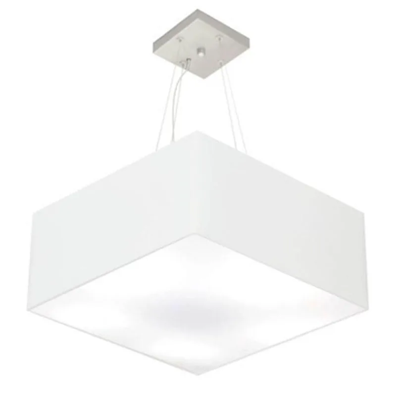 Pendente Quadrado Branco Mj-4006 Para Mesa De Jantar E Estar