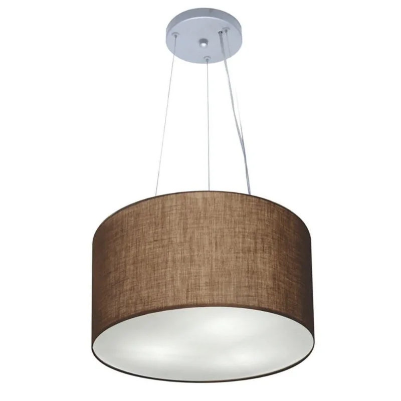 Pendente Cilíndrico Café Mj-4009 Para Mesa De Jantar E Estar
