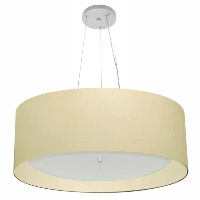 Pendente Cilíndrico Bege Mj-4013 Para Mesa De Jantar