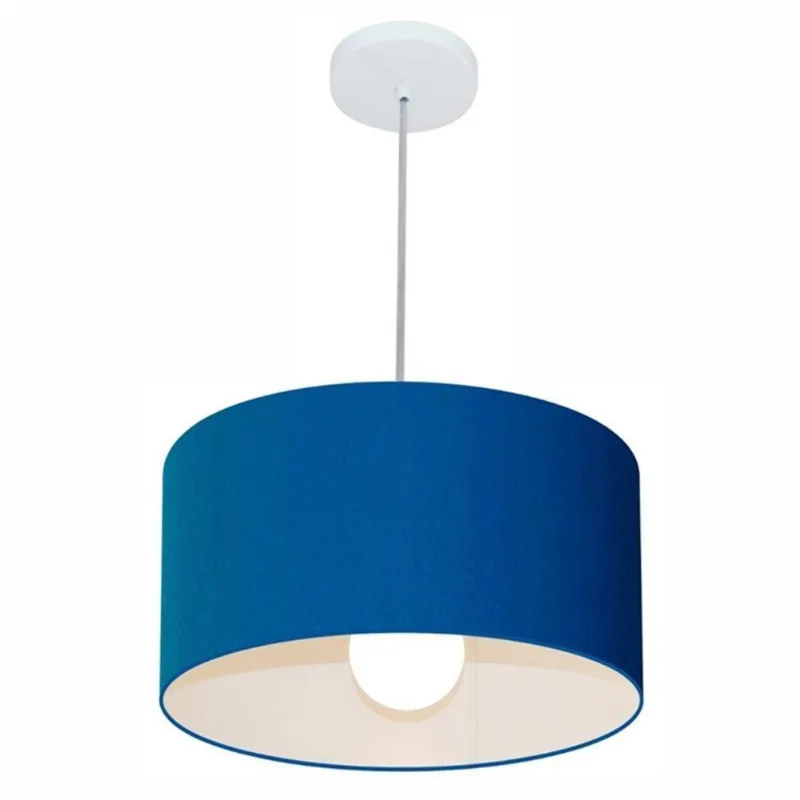 Pendente Cilíndrico Azul Marinho Mj-4031 Para Mesa De Jantar E Estar