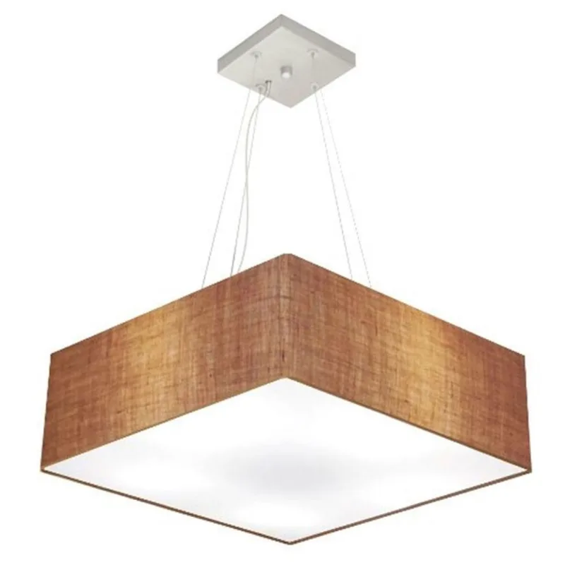 Pendente Quadrado Palha Mj-4032 Para Mesa De Jantar E Estar - Vivare Brasil Iluminação