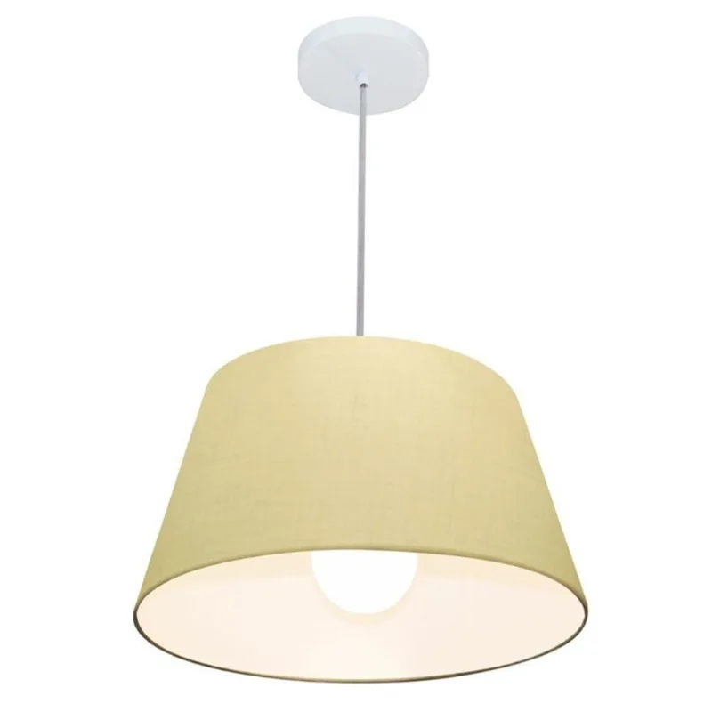 Pendente Cone Bege Mj-4039 Para Mesa De Jantar E Estar
