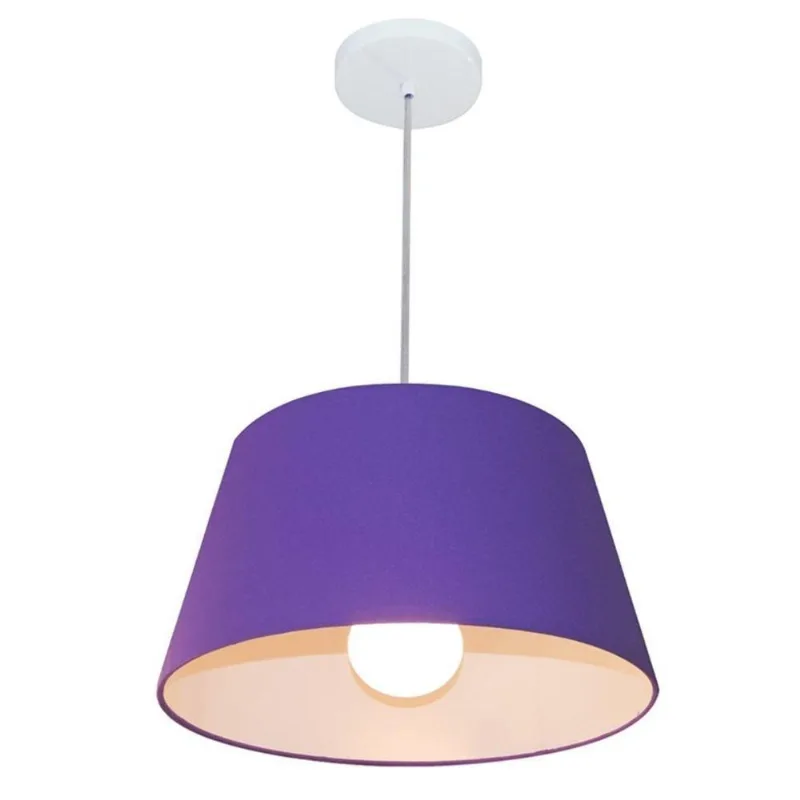 Pendente Cone Roxo Mj-4039 Para Mesa De Jantar E Estar