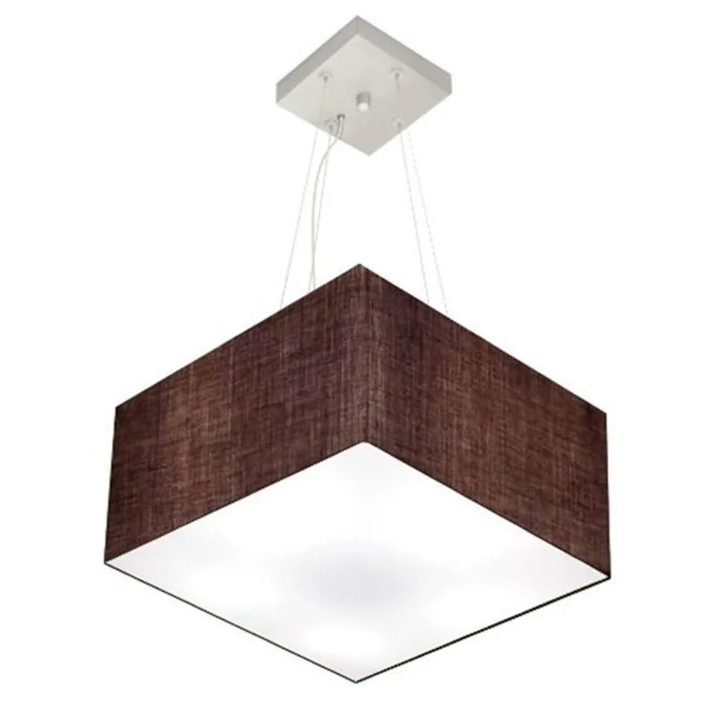 Pendente Quadrado Café Mj-4041 Para Mesa De Jantar E Estar - Vivare Brasil Iluminação