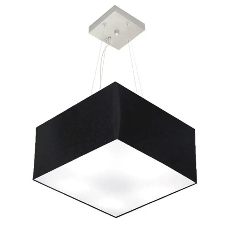 Pendente Quadrado Preto Mj-4041 Para Mesa De Jantar E Estar - Vivare Brasil Iluminação