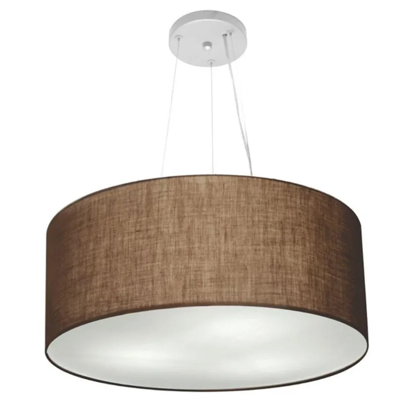 Pendente Cilíndrico Café Mj-4047 Para Mesa De Jantar E Estar