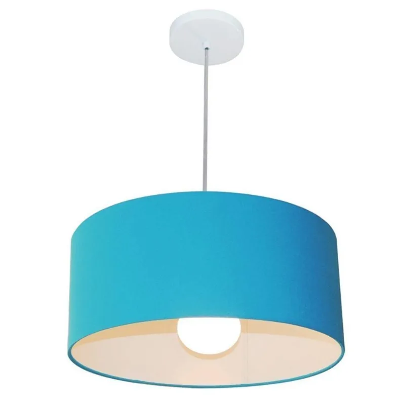 Pendente Cilíndrico Azul Turquesa Mj-4052
