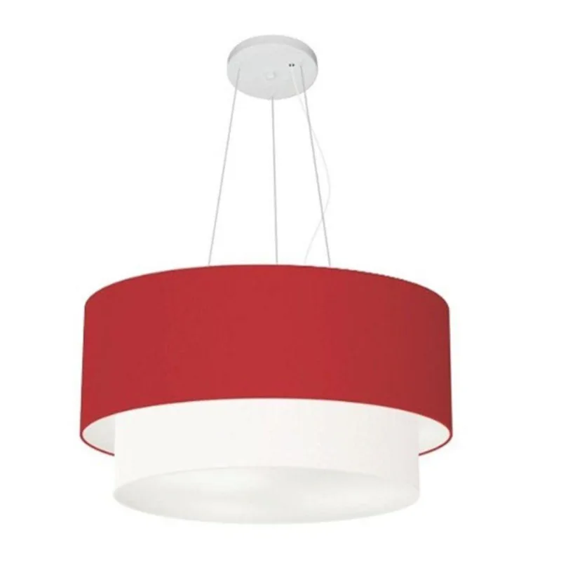 Pendente Cilíndrico Bordô E Branco Mj-4061