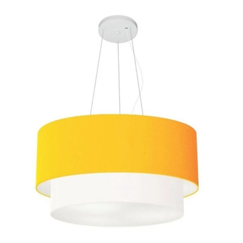 Pendente Cilíndrico Laranja E Branco Mj-4061