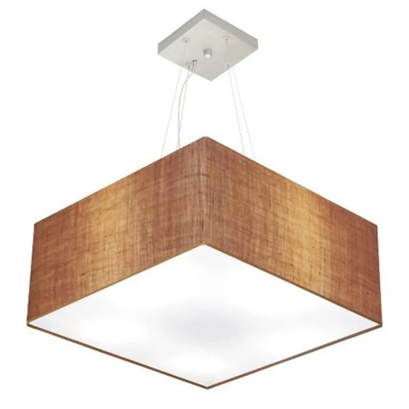 Pendente Quadrado Palha Mj-4065 Para Mesa De Jantar E Estar - Vivare Brasil Iluminação