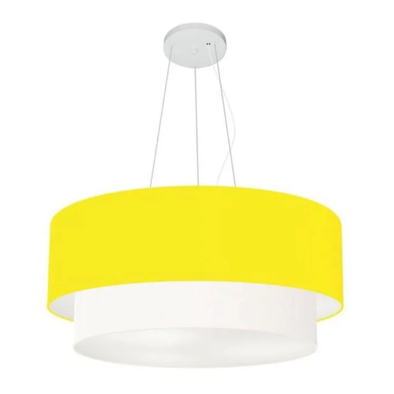 Pendente Cilíndrico Amarelo e Branco Mj-4073