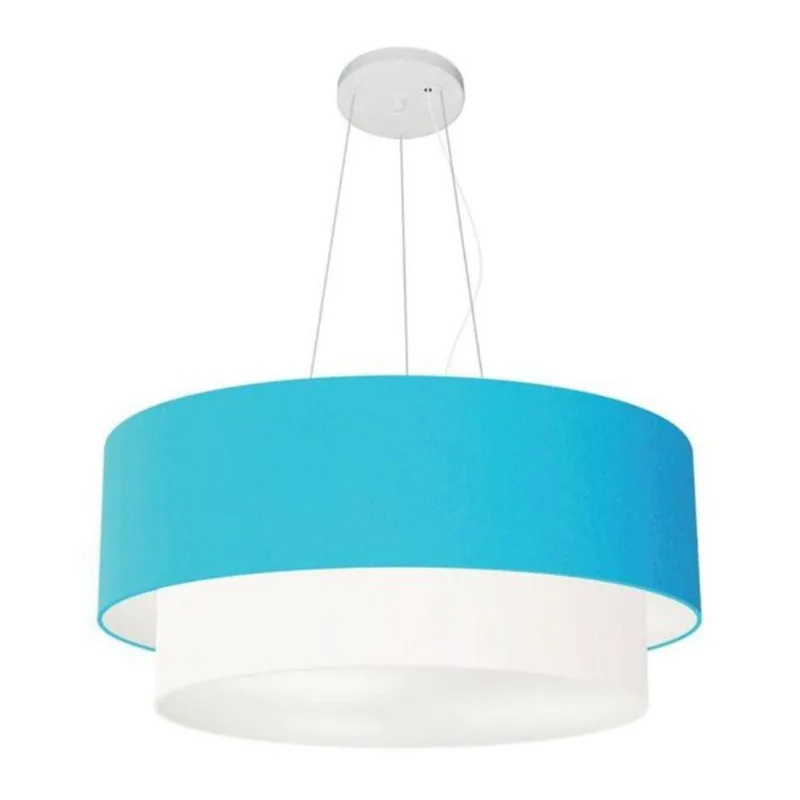 Pendente Cilíndrico Azul Turquesa E Branco Mj-4073 - Vivare Brasil Iluminação