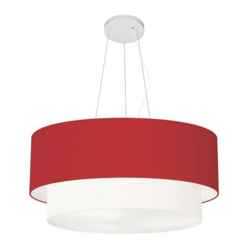 Pendente Cilíndrico Bordô E Branco Mj-4073