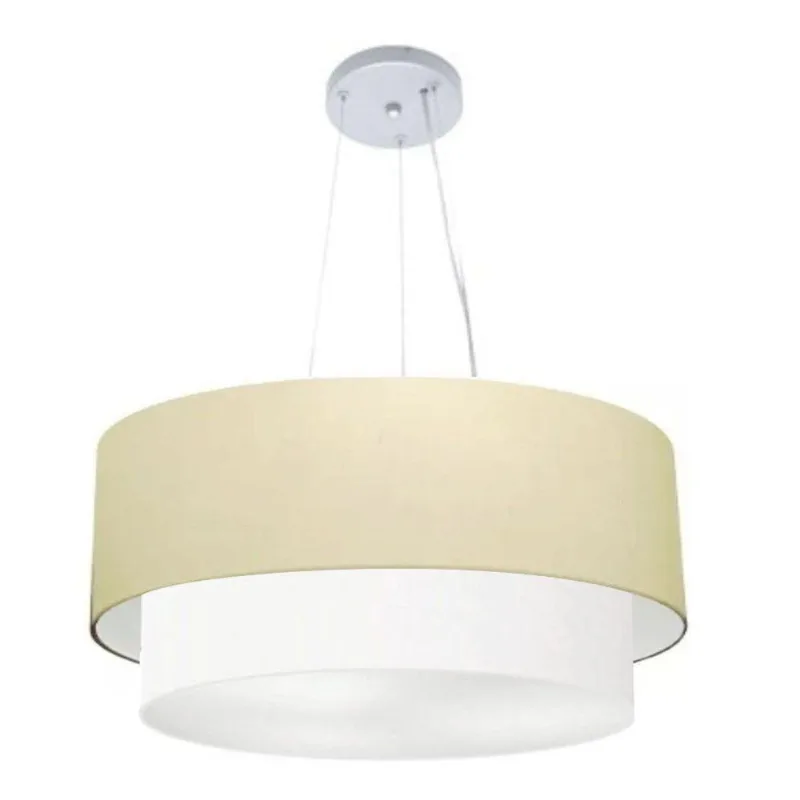 Pendente Cilíndrico Bege E Branco Mj-4073